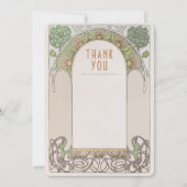 Dankeschön Card Vintage Jugendstil-Hochzeitsbeilag Einladung (Vorderseite)