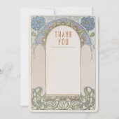 Dankeschön Card Vintage Jugendstil-Hochzeitsbeilag Einladung (Vorderseite)