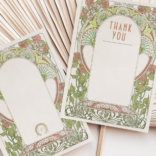 Dankeschön Card Vintage Jugendstil-Hochzeitsbeilag Einladung