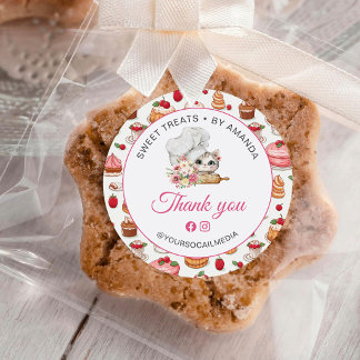 Dankeschön Chef Kitten Bäckerei Runder Aufkleber