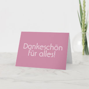 Dankeschön (danke), Karte (deutsch)