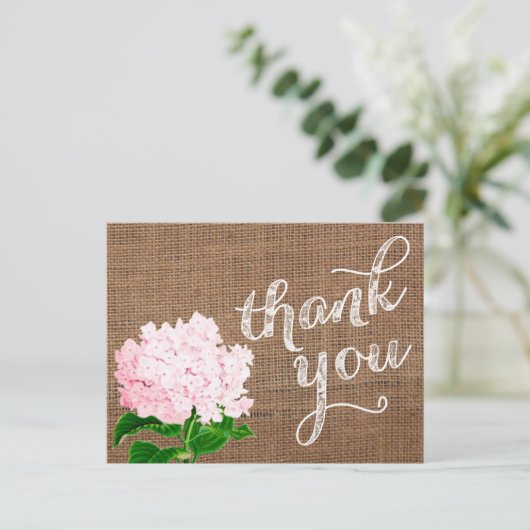 Dankeschön, danke Postcard, Burlap Postkarte (Stehend Vorderseite)