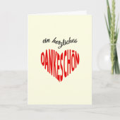 Dankeschon danken Ihnen deutsche Sprache Dankeskarte (Vorderseite)