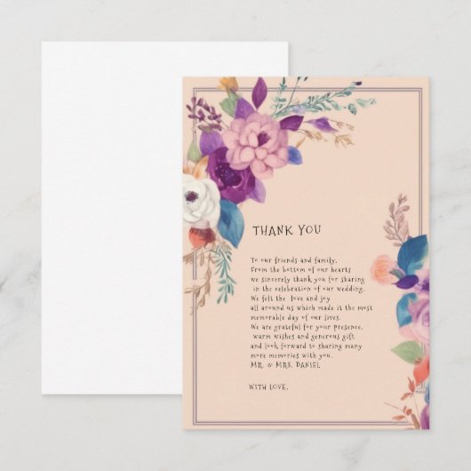 Dankeschön Dankeskarte (Vorne/Hinten)