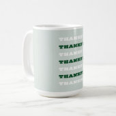 Dankeschön, Danksagung, Grün Kaffeetasse (Vorderseite Links)