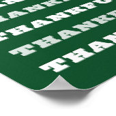 Dankeschön, Danksagung, Grün Poster (Ecke)