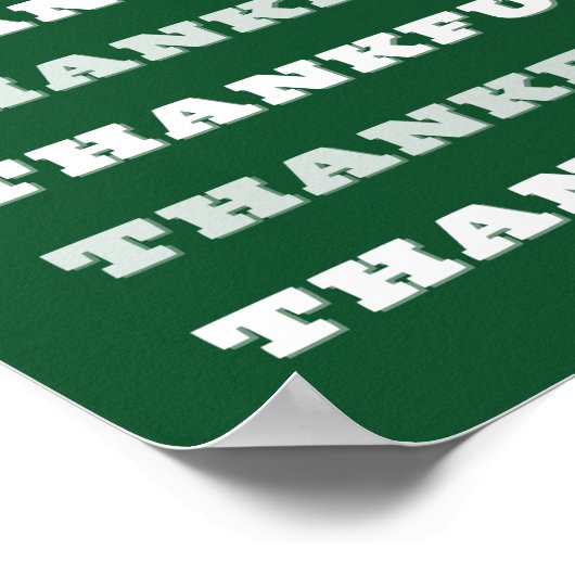 Dankeschön, Danksagung, Grün Poster (Ecke)