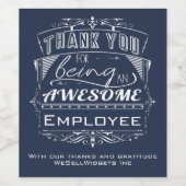 Dankeschön der Mitarbeiter Weinetikett (Einzelnes Label)