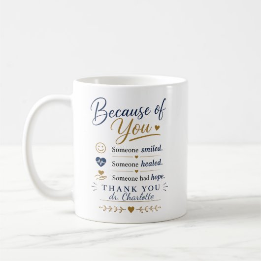 Dankeschön Doktor Geschenk zur Wertschätzung Kaffeetasse (Links)