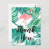 Dankeschön Drehbuch Flamingo und Palmen Postkarte (Vorne/Hinten)