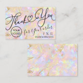 Dankeschön Drehbuch Rosa Opal Textur Visitenkarte (Vorne/Hinten)