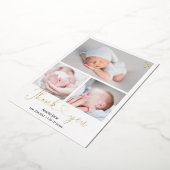 Dankeschön Drehbuchherz 4 Fotos Geburt Folieneinladung (Gedreht)