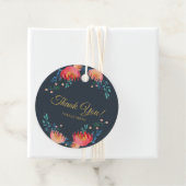 Dankeschön! Dunkelblau, elegant, Whimsikale Blume Geschenkanhänger (Beispiel)