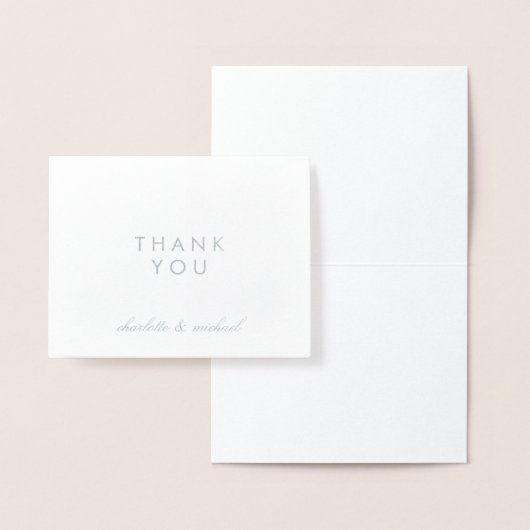 Dankeschön | Einfach Silber Folienkarte (Anzeige)