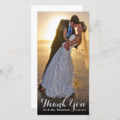 Dankeschön | Einfache Hochzeitsfotovorlage Dankeskarte (Vorne/Hinten)