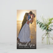 Dankeschön | Einfache Hochzeitsfotovorlage Dankeskarte (Stehend Vorderseite)