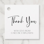 Dankeschön | Einfache Schreibschrift Schwarz und W Geschenkanhänger (Vorderseite)