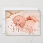Dankeschön | Elegantes Foto Geburtsankündigung Ankündigung (Vorderseite)