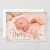 Dankeschön | Elegantes Foto Geburtsankündigung Ankündigung (Vorne/Hinten)