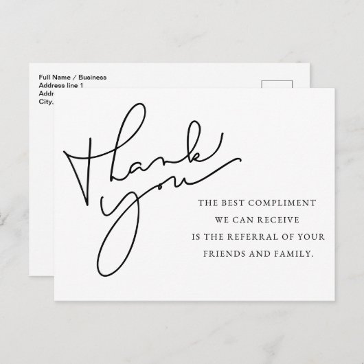 Dankeschön, Empfehlungskarte, Danke Postkarte (Vorne/Hinten)