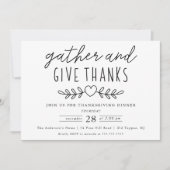 Dankeschön Erntedank Dinner Einladung (Vorderseite)