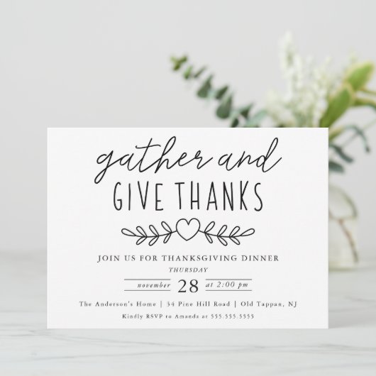 Dankeschön Erntedank Dinner Einladung (Stehend Vorderseite)