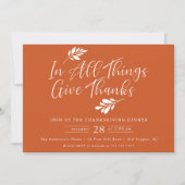 Dankeschön Erntedank Dinner Einladung (Vorderseite)