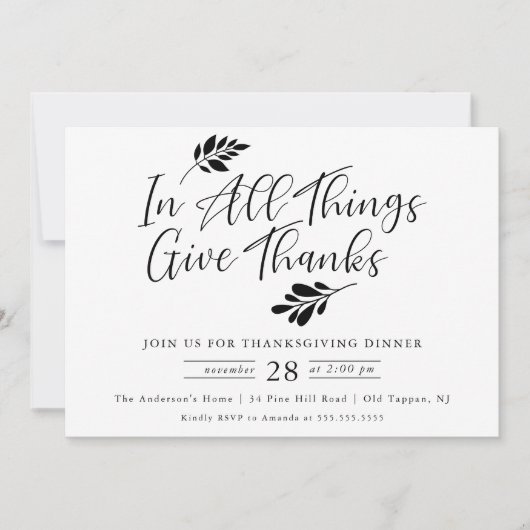 Dankeschön Erntedank Dinner Einladung (Vorderseite)