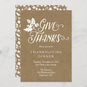 Dankeschön Erntedank Dinner Fest Einladung (Vorne/Hinten)