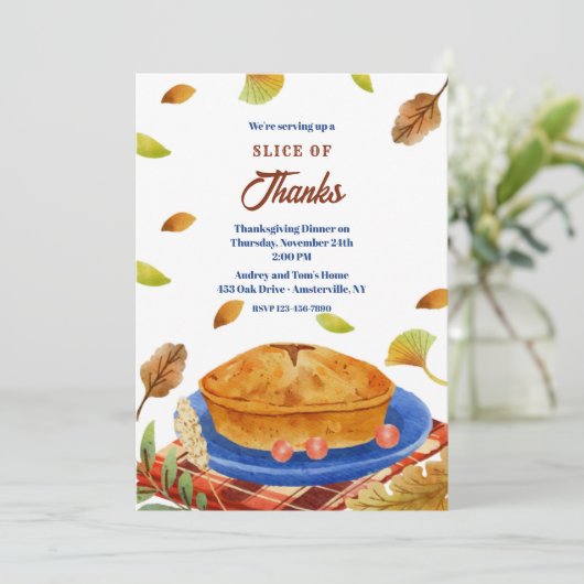 Dankeschön Erntedank Einladungen (Stehend Vorderseite)