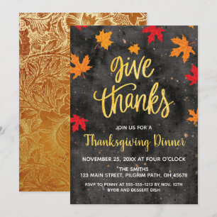 Dankeschön, Erntedank Fallende Blätter einladen Einladung