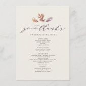 Dankeschön Erntedank Menü Menükarte (Vorderseite)