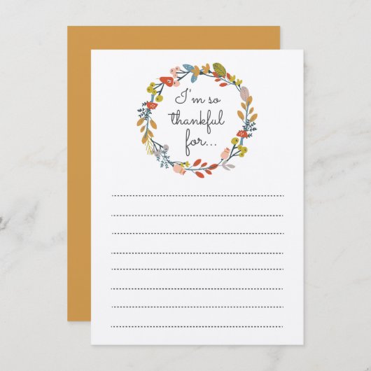 Dankeschön-Erntedank-Tischaktivitäten Einladung (Vorne/Hinten)