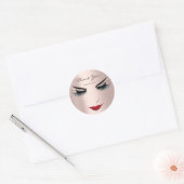 Dankeschön Eyelash Sweet 16. Rose Logo Qr Blush Runder Aufkleber (Umschlag)