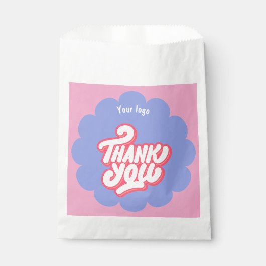 Dankeschön feminines Geschäft Rosa & Blau Geschenktütchen (Vorderseite)