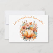 Dankeschön & Fest Erntedank qr Code stylish orange Einladung (Vorderseite)