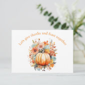 Dankeschön & Fest Erntedank qr Code stylish orange Einladung (Stehend Vorderseite)