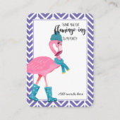 Dankeschön flamingo Gastgeschenk Haarelastizität J Visitenkarte (Vorderseite)