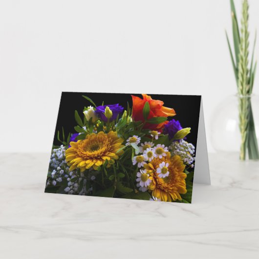 Dankeschön Floral Bouquet Grußkarte Karte (Vorderseite)
