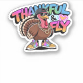 Dankeschön & Fly Turkey � farbenfroher urbaner Car Aufkleber (Vorderseite)