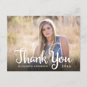 Dankeschön-Foto-Abschlussfoto in Kalligrafie  Postkarte