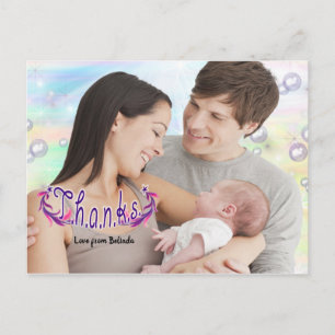 Dankeschön-Foto-Postkarte für Baby Mädchen Postkarte