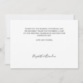 Dankeschön Foto Schwarz-weiße Skripte Einladung (Rückseite)