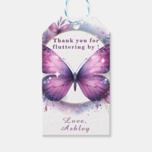 Dankeschön für Baby Shower Purple Butterfly Baby S Geschenkanhänger