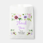 Dankeschön für Brautschauer mit violetten Blumen Geschenktütchen (Vorderseite)