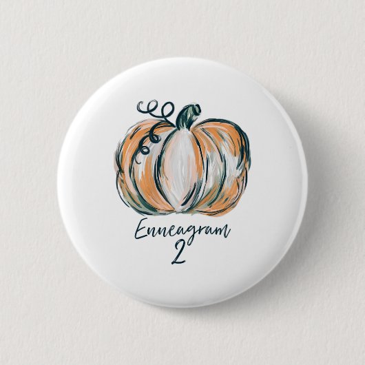 Dankeschön für Damen Enneagramm 2 Wasserfarbe Kürb Button (Vorderseite)