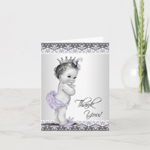 Dankeschön für das Babybad der lila Prinzessin Dankeskarte