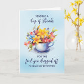 Dankeschön für das Essen, das während der Erholung Karte (Gelbe Blume)