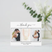 Dankeschön für das Hochzeitsskript Foto Postkarte (Stehend Vorderseite)