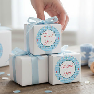 Dankeschön für das Segelboot zur See Runder Aufkleber